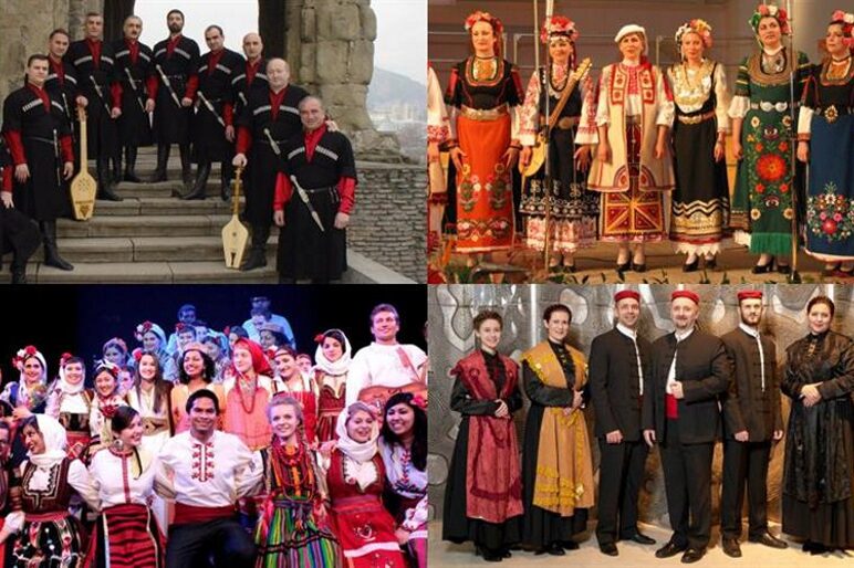 Four groups of singers from Eastern Europe
